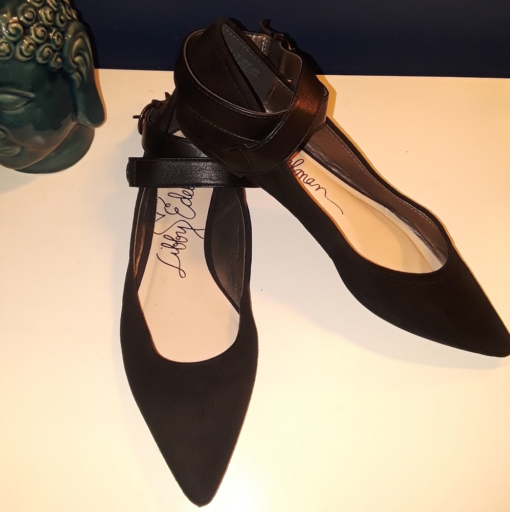 Libby Edelman Ryan Ankle Ballerina Flats - Picture 1 of 2